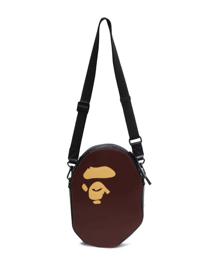 Brown Ape Head Patent Leather Bag